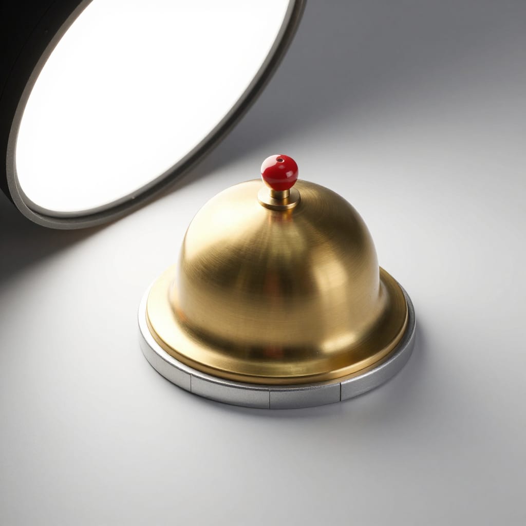 Brass bell dome on an anodized aluminium base